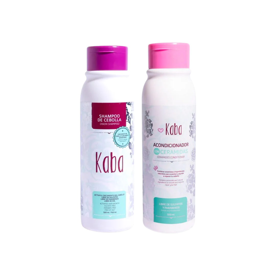 Kit Shampoo de Cebolla + Acondicionador con Ceramidas - Kaba