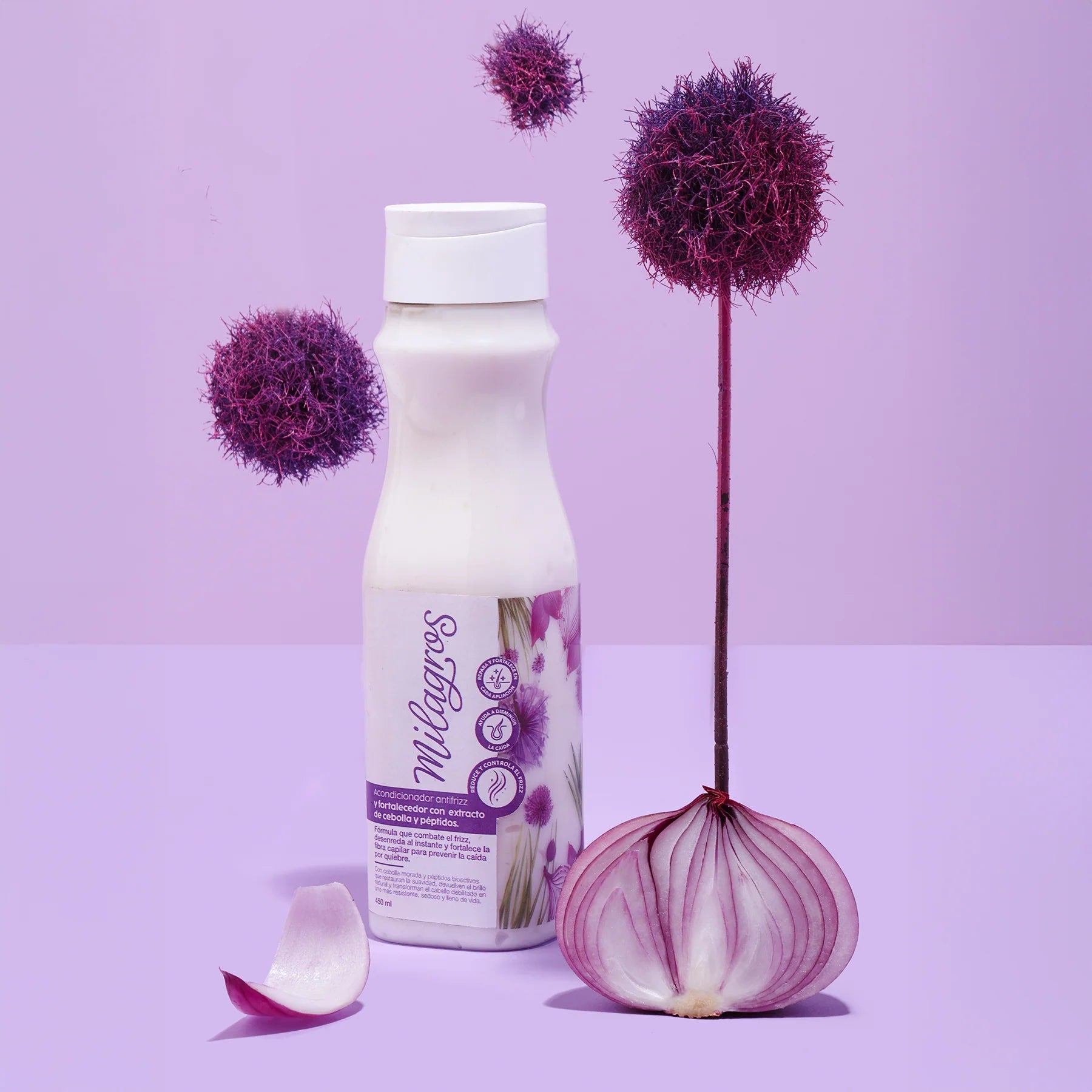 Acondicionador Antifrizz y Fortalecedor Con Extracto de Cebolla y Péptidos - Milagros
