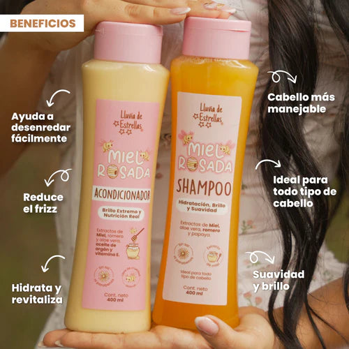 Kit de Shampoo y Acondicionador Miel Rosada - Lluvia De Estrellas