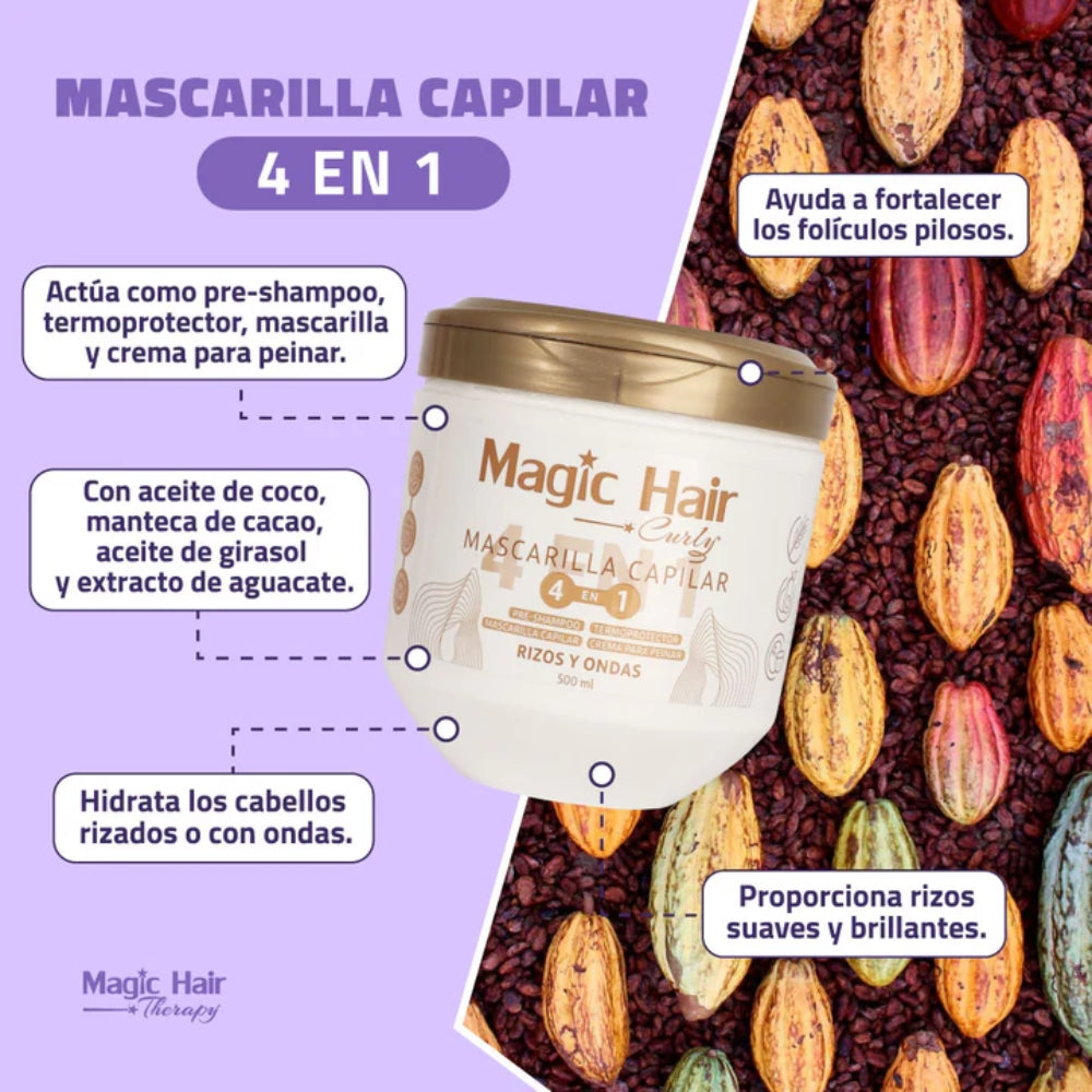 Mascarilla Capilar Curly 4 en 1 - Magic Hair