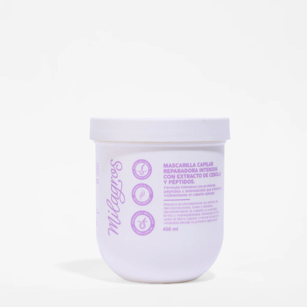 Mascarilla Capilar Reparadora Intensiva Con Extracto De Cebolla y Péptidos - Milagros