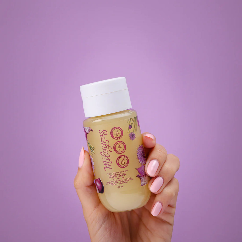 Mini Shampoo Crecimiento Con Extracto de Cebolla y Péptidos - Milagros