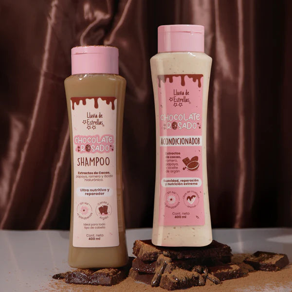 Kit de Shampoo y Acondicionador Chocolate Rosado - Lluvia De Estrellas