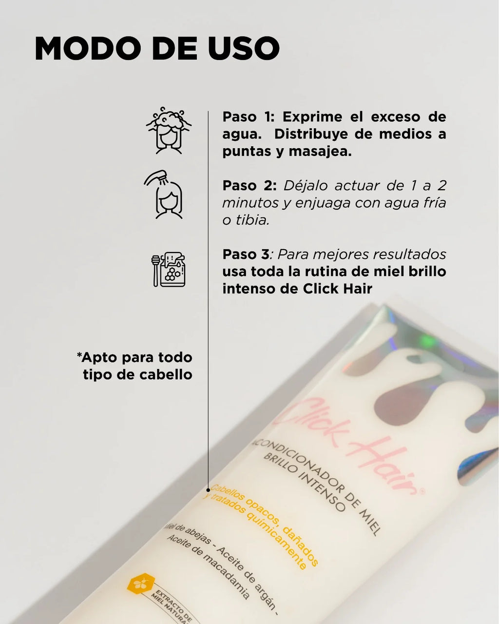 Acondicionador de Miel Brillo Intenso - Click Hair