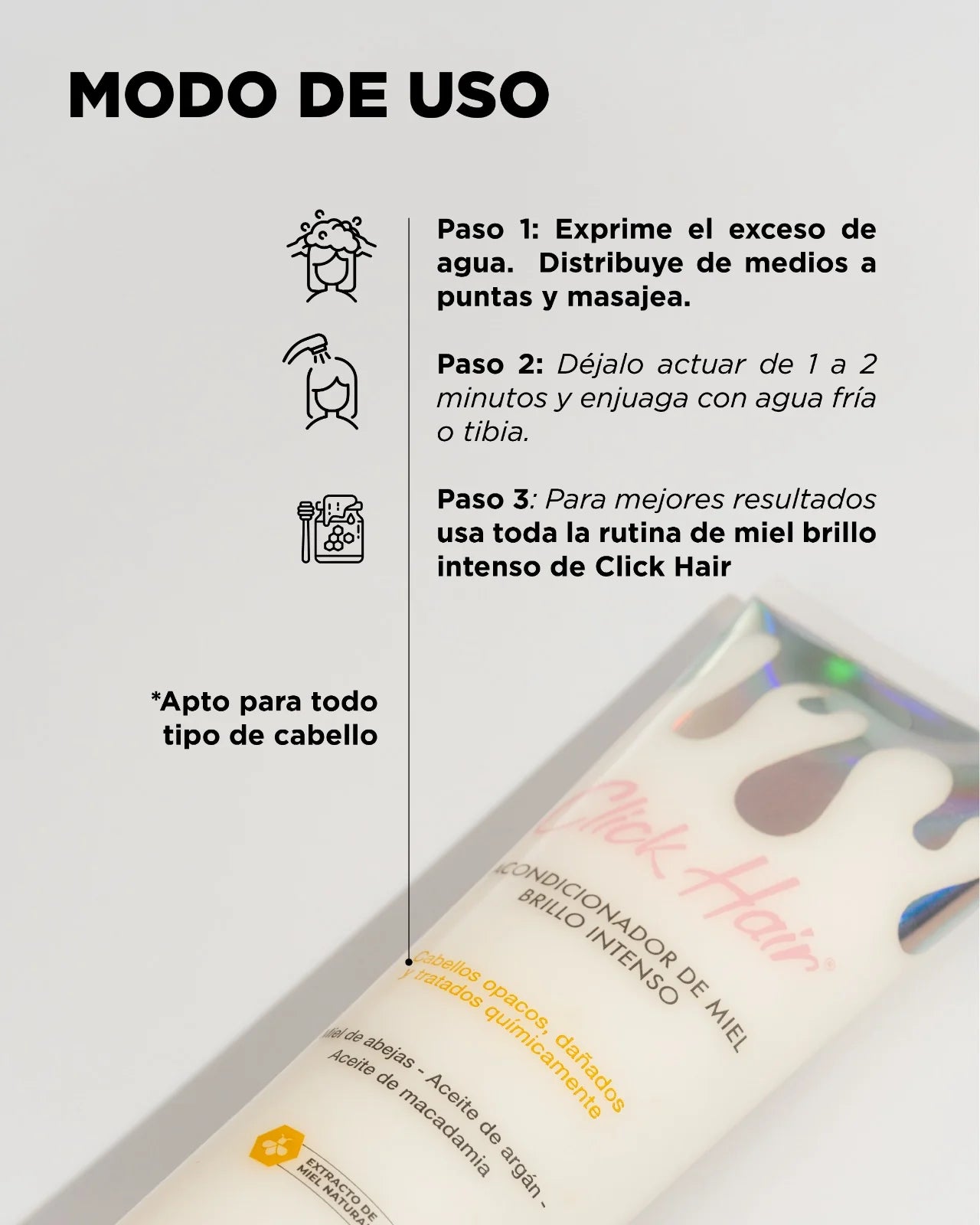 Acondicionador de Miel Brillo Intenso - Click Hair
