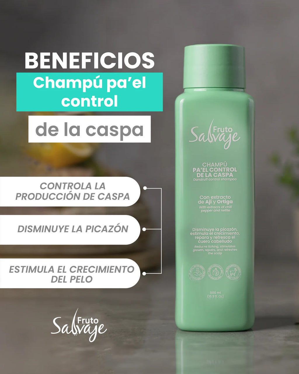 Shampoo Pa'el Control de la Caspa - Fruto Salvaje